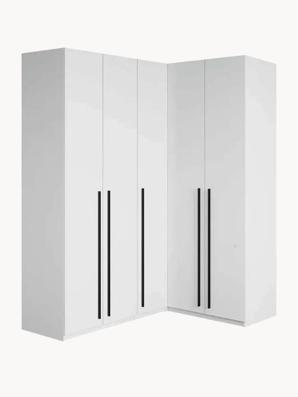 Угловой шкаф для одежды распашной с ящиками, Принцесса Мелания, Белый, 2200х1700х1300мм