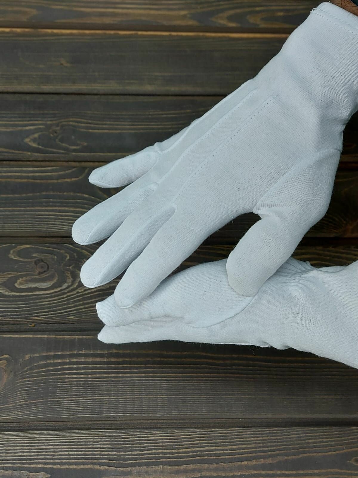 фото Перчатки парадные с цвикелем трикотажные белые