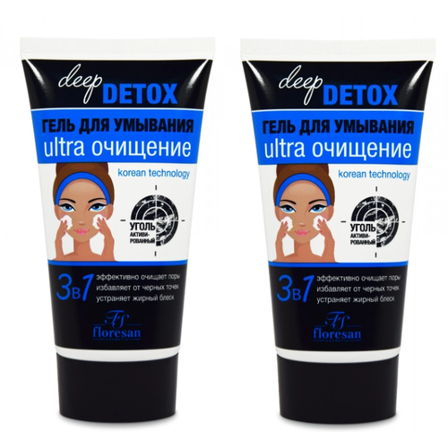 Гель для умывания Floresan Deep Detox, 150 мл, 2 шт.