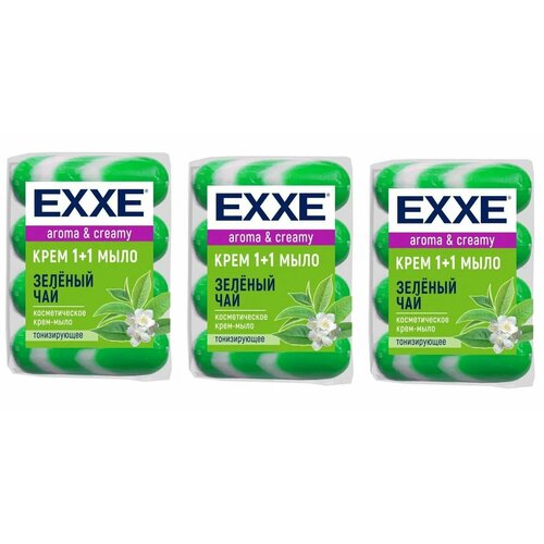 EXXE Мыло, зеленый чай, 4 шт, 360 гр, 3 уп exxe мыло зеленый чай 4 шт 360 гр