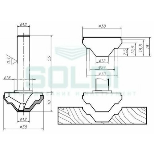 Фреза 6599 d 12mm PCD