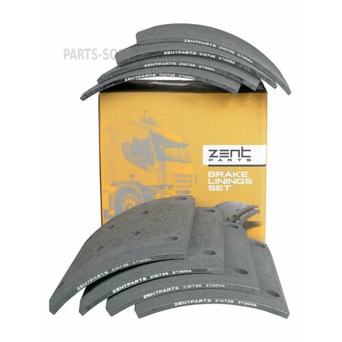 ZENTPARTS Z10736 Z10736_накладки торм. с заклепк. STD! 19581 17.6-7.5(410x223(93060 8x20 72)\ OmnMAN, MB, Neoplan, Bova