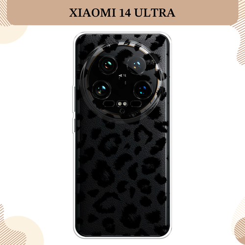 Силиконовый чехол Окрас леопарда фон на Xiaomi 14 Ultra / Сяоми 14 Ультра, прозрачный силиконовый чехол на xiaomi 14 ultra сяоми 14 ультра no probllama фон
