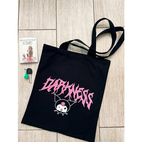 Сумка шоппер , черный, розовый, белый