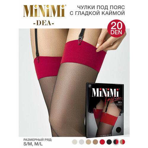 фото Чулки minimi dea, 20 den, размер 4-5, nero/rosso