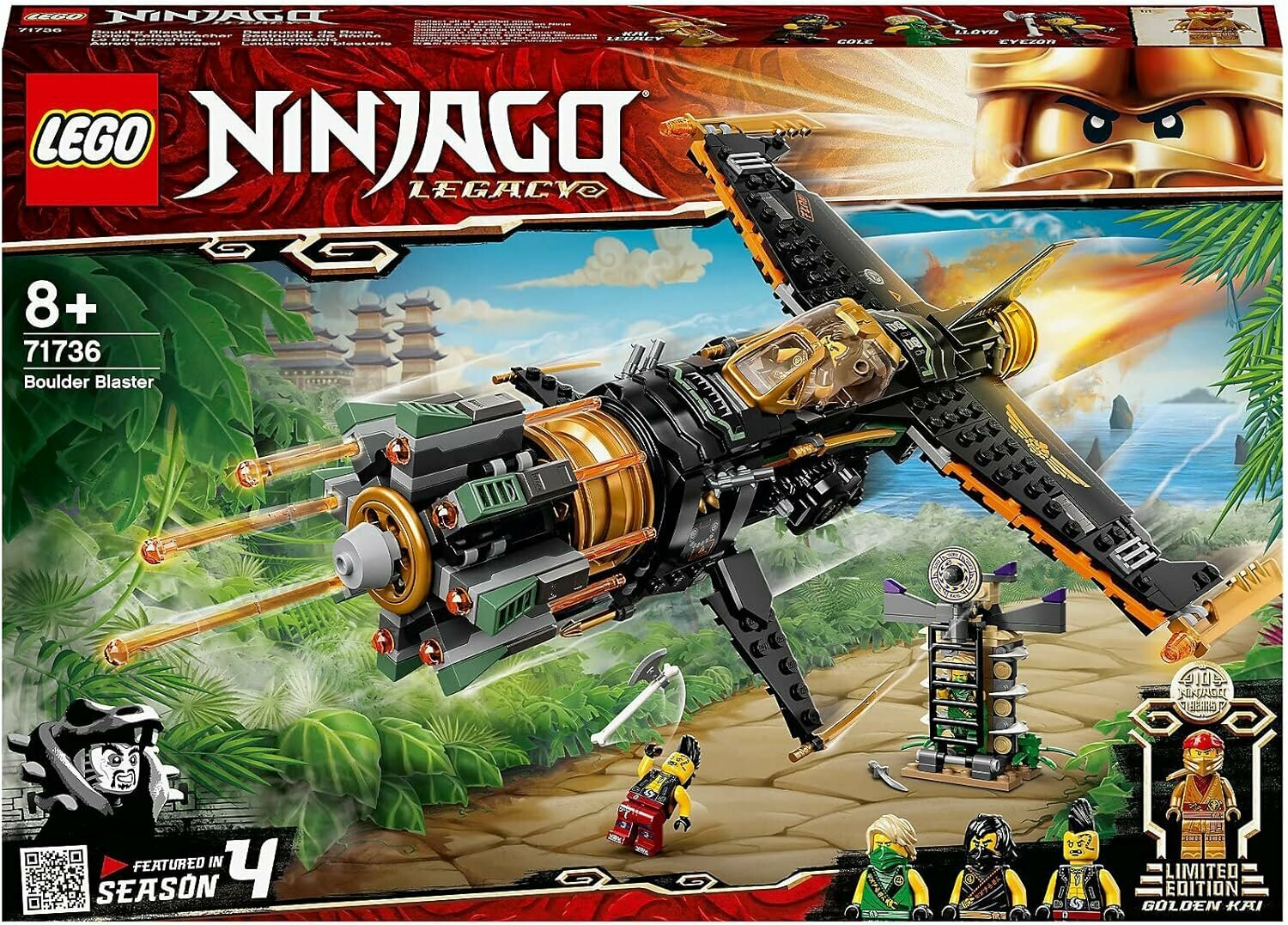 Конструктор LEGO Ninjago Legacy 71736 Boulder Blaster Скорострельный истребитель Коула, 449 дет.