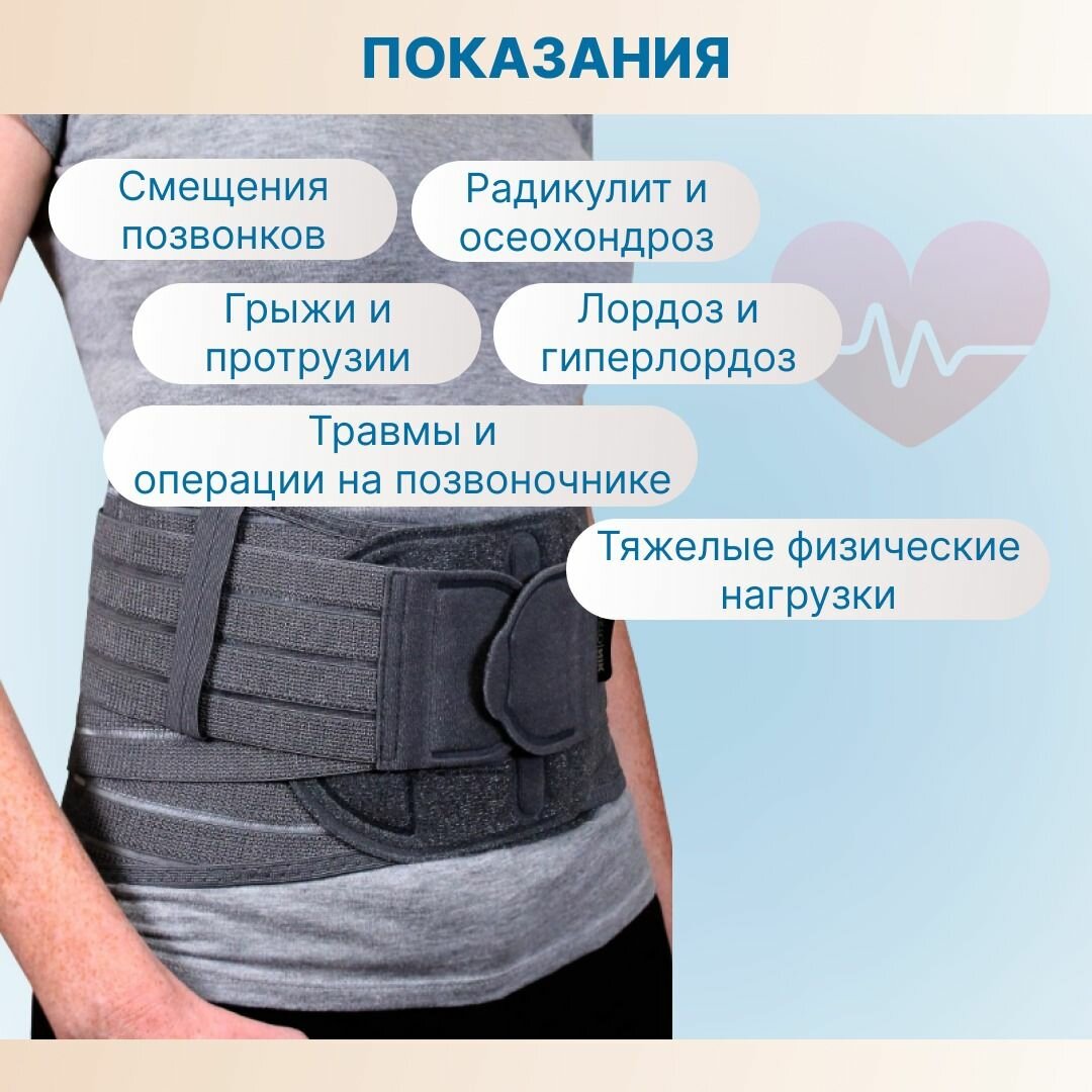 Ортопедический Корсет Корсет ортопедический пояснично-крестцовый для осанки и спины противорадикулитный полужесткий женский, мужской, пояс для спины, ширина 22 см с 6 ребрами жесткости