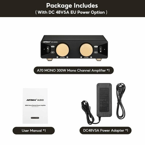 Aiyima A70 MONO Усилитель мощности 300 Вт A70 MONO with EU 16100₽