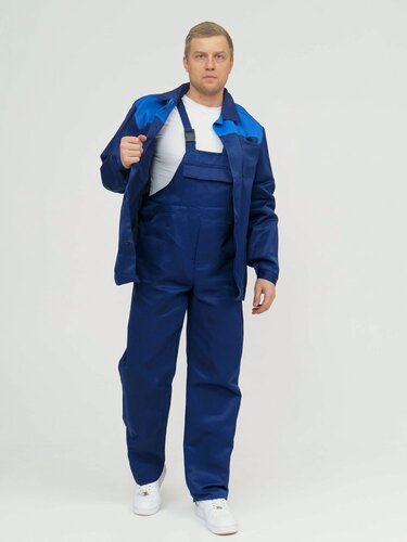 Изображение товара Рабочий костюм Стандарт синий спецодежда летняя мужская с полукомбинезоном 52-54/170-176
