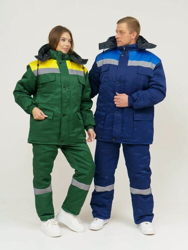 Изображение товара Костюм спецодежды ТекстильИмпорт "Буря", зеленый, зимний, мужской