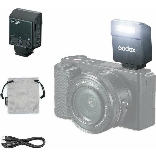 Мини-вспышка Godox iM22 для камер Canon Fuji Sony Nikon одноконтактный горячий башмак 3599₽