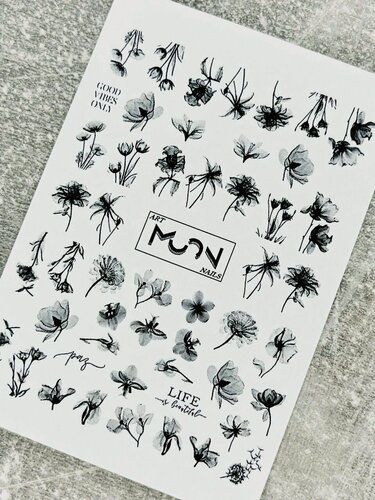 Изображение товара Наклейки для ногтей Цветы. Слайдеры для ногтей на водной основе, для любого фона, 10×7 см