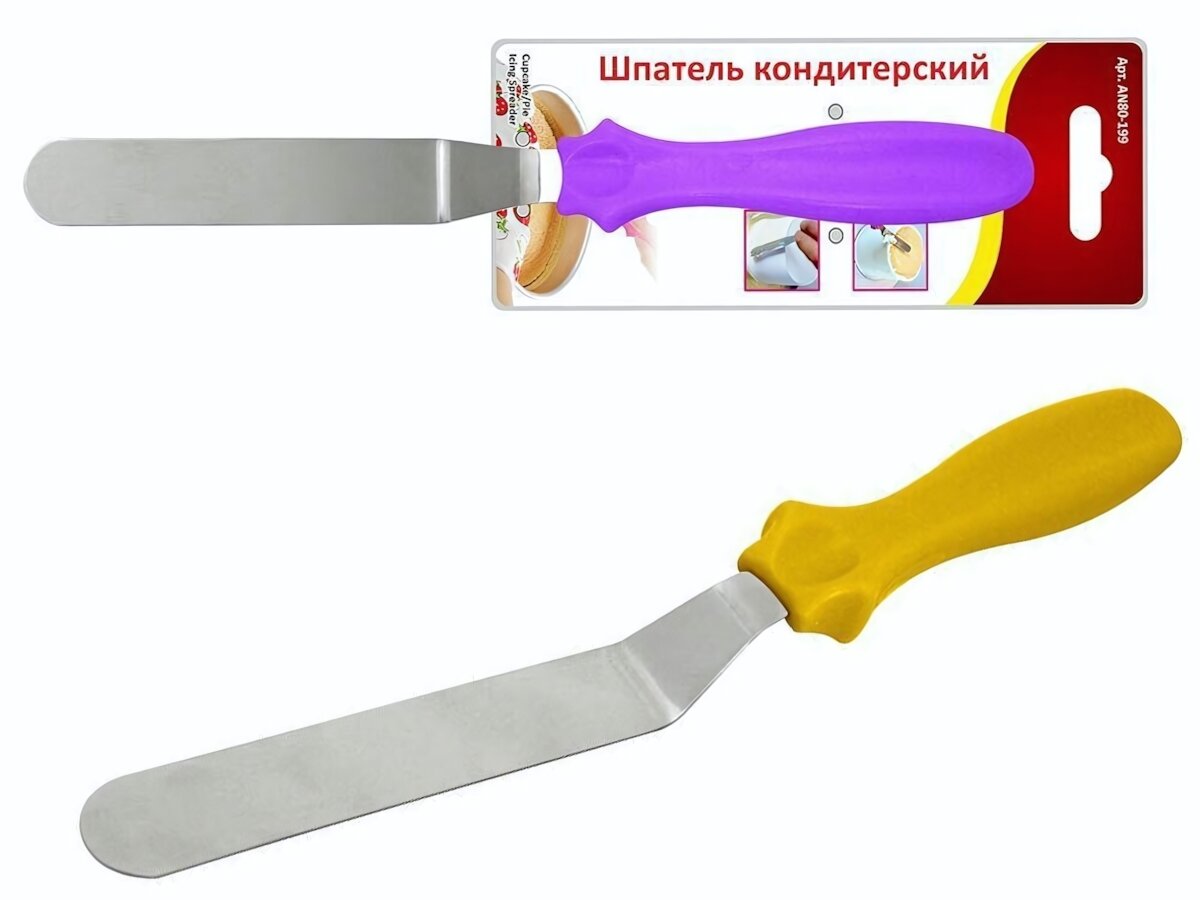 Кондитерский шпатель 23см из нержавеющей стали — для декорирования тортов и выпечки