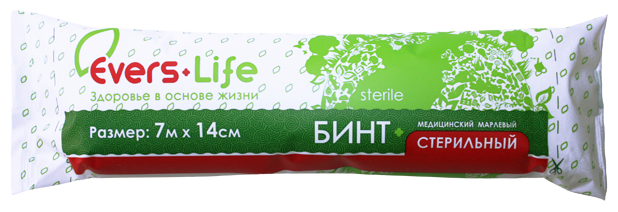 Бинт EVERS Life марлевые стер. 7 х 14 (инд. уп.)