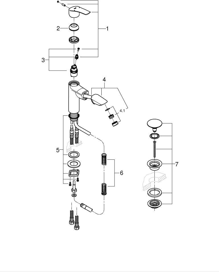 Смеситель Grohe Eurosmart 23976003 для парикмахерской - фото №7