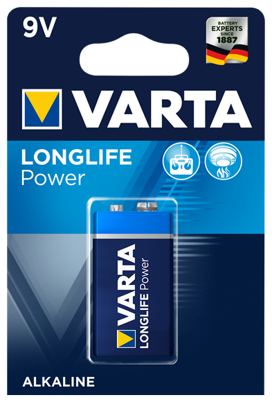 Батарейка VARTA LONGLIFE Power 9V Крона, 1 шт.