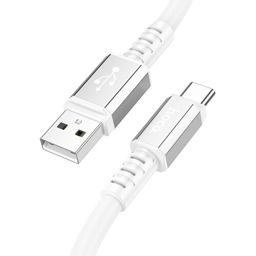 Data кабель USB HOCO X85 Type C, 3A, 1 метр, 6mm cable diameter, силиконовый, белый кабель hoco type c на type c зарядка и передача данных ток до 3a 60w цинковый сплав коннекторов 1 метр белый