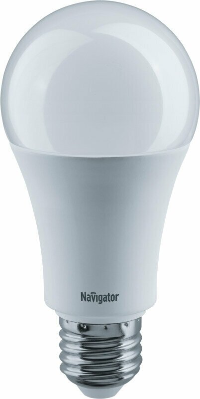 Светодиодная энергосберегающая лампа Navigator 61 239, 15 Вт груша, Е27, холодный свет 6500К, упаковка 10 шт.