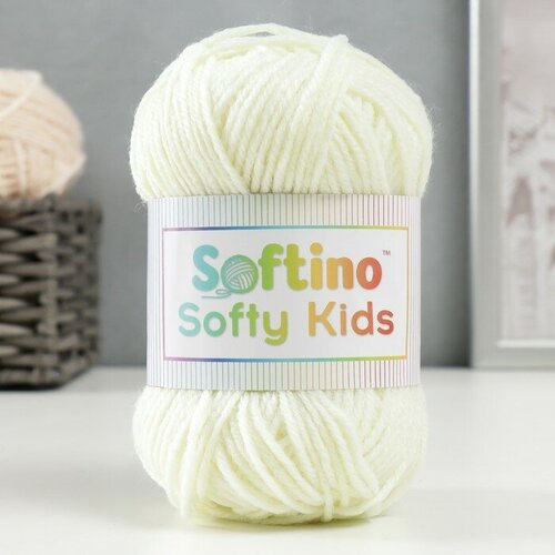 Пряжа 100% акрил Softy Kids 90м ±5м 50 гр цвет 01 сливочный крем 2 шт