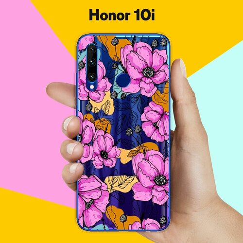 Силиконовый чехол на Honor 10i Фиолетовые цветы / для Хонор 10 Ай силиконовый чехол фиолетовые цветы на honor 10i