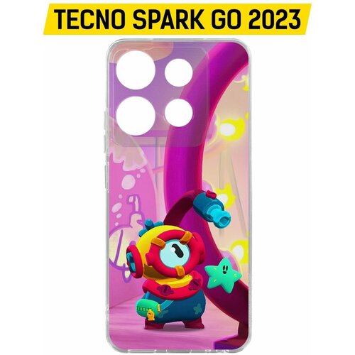 Чехол-накладка Krutoff Clear Case Brawl Stars-Отис для TECNO Spark Go 2023 чехол накладка krutoff clear case brawl stars ворон для tecno spark go 2023