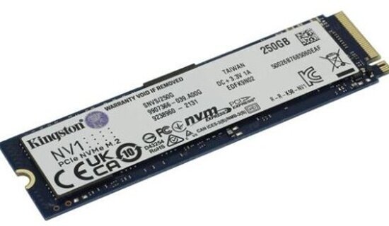 SSD диск Kingston SSD M.2 2280 NV2 250 Гб PCI-E 4.0 x4 NVMe SNV2S/250G