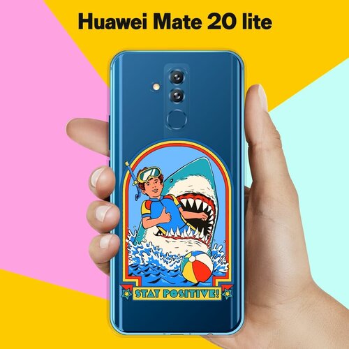 Силиконовый чехол на Huawei Mate 20 lite Акула / для Хуавей Мейт 20 Лайт силиконовый чехол на huawei mate 20 lite фиолетовые цветы для хуавей мейт 20 лайт