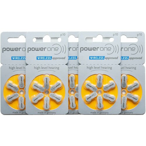 Батарейки для слухового аппарата Power One 10, 30 шт батарейки powerone p312 pr41 для слухового аппарата 5 блистеров 30 батареек