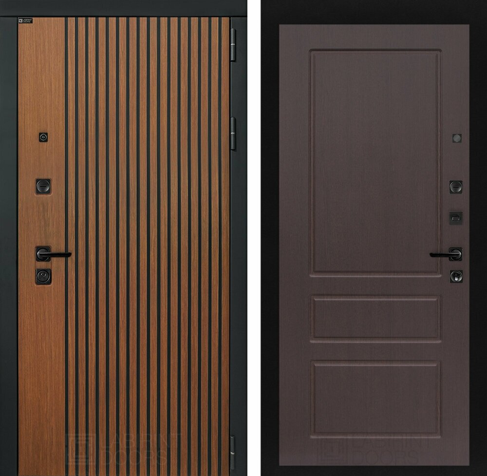 Входная дверь STORM с внутренней панелью 03, цвет орех премиум, размер по коробке 960х2050, левая - фотография № 1