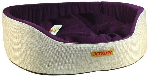 Лежак для собак и кошек Xody Премиум Violet № 2 флок 49 х 38 х 16 см (1 шт) - фотография № 2