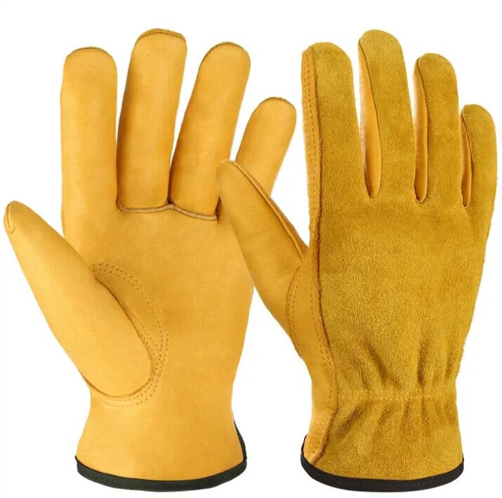 Рабочие садовые защитные перчатки кожаные , размер M - фотография № 2