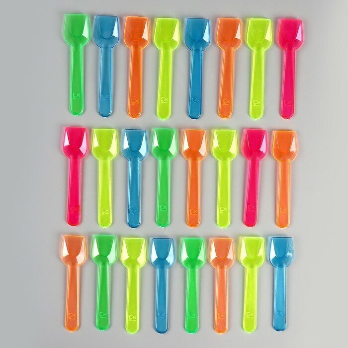 Ложки пластиковые, в наборе 24 штуки, цвета микс - фотография № 2