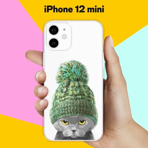 Силиконовый чехол Кот в шапке на Apple iPhone 12 mini силиконовый чехол кот в шапке на apple iphone 11 pro