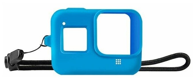 Силиконовый чехол для GoPro 8 с ремешком (синий)