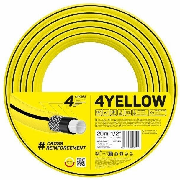 Садовый шланг 4 слоя 4YELLOW 1/2" 20 m Cellfast 10-500