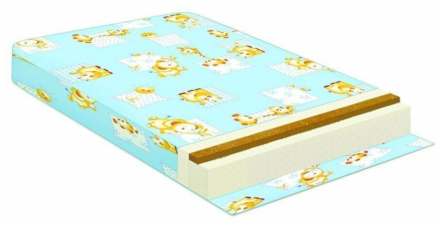Детский матрас Баюшка 120*60*10 холкон/кокос матрац в кроватку для новорожденного, для детских кроваток с рождения