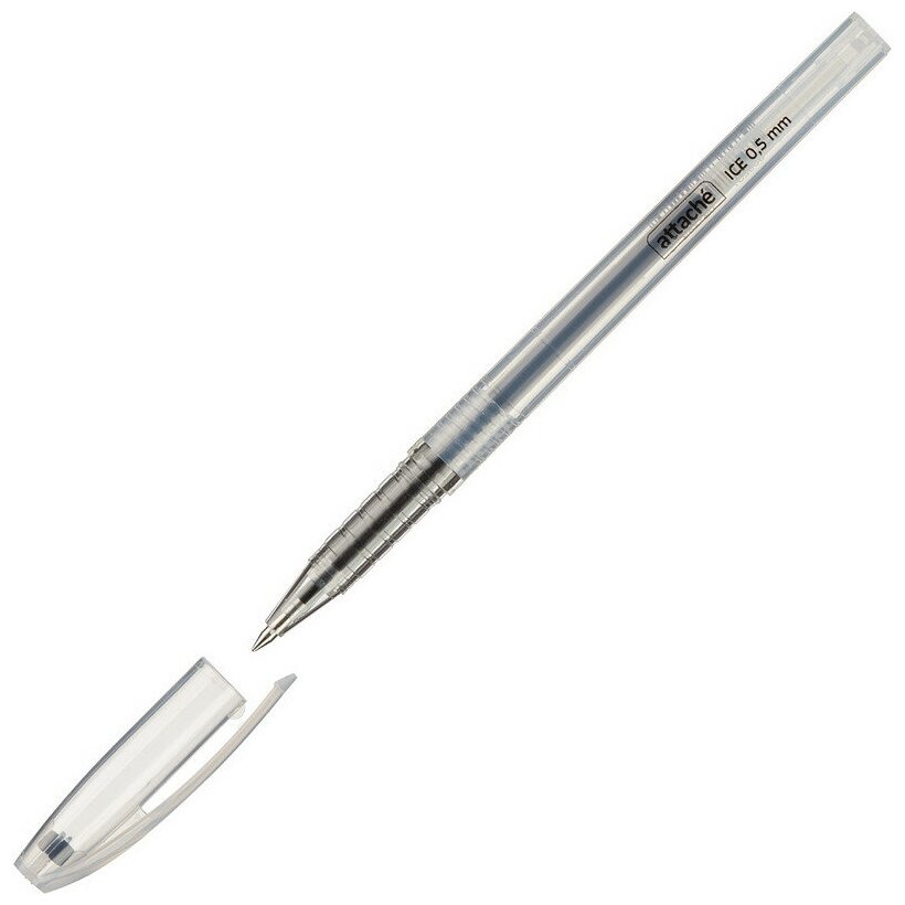 Ручка гелевая неавтоматическая Attache Ice черный стерж, 0,5мм