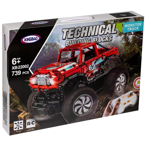 Конструктор XingBao Technical 22002 Красный Monster Truck RC, 739 дет. конструктор xingbao 23008 wing body truck technic 1389