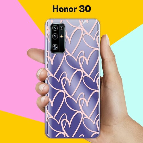 Силиконовый чехол Сердца на Honor 30 силиконовый чехол динозавры на honor 30