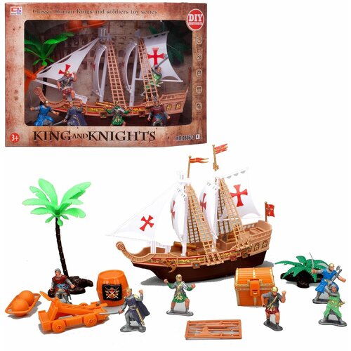 игровые наборы junfa набор игровой пиратский корабль Набор рыцарский Junfa Морские завоеватели, 6 фигурок, в коробке (WK-25995)