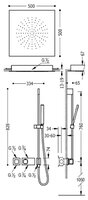 Верхний душ TRES Block System 20725209