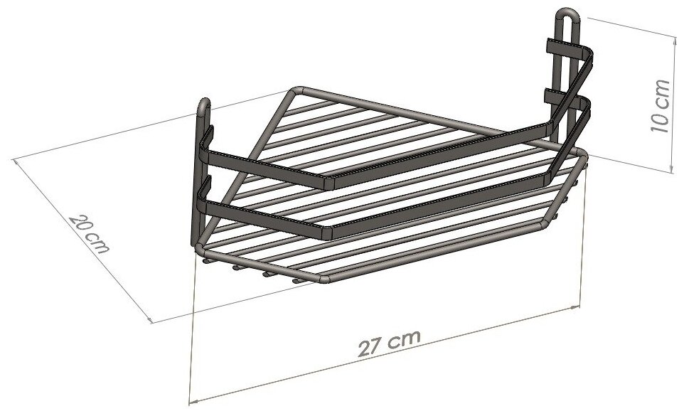 Полка для ванной комнаты угловая ES077 1 ярус 20*20*10 хром