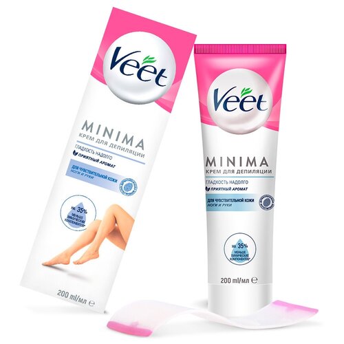 Veet Minima крем для депиляции для чувствительной кожи 200 мл 200 г 1 шт. veet minima минима крем для депиляции для чувствительной кожи с алоэ вера 100 мл