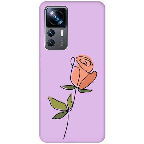 Силиконовый чехол на Xiaomi 12T, 12T Pro, Сяоми 12Т, 12Т Про Silky Touch Premium с принтом Rose сиреневый матовый soft touch силиконовый чехол на xiaomi 12t 12t pro сяоми 12т 12т про с 3d принтом rat w черный