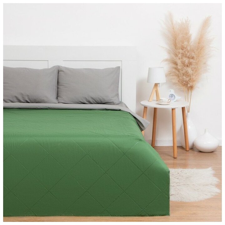 Покрывало LoveLife 2-спальное, 180х210 см, зеленый, микрофайбер, 100% полиэстер