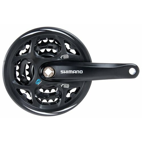 система шатунов shimano ty301 175мм квадрат 48 38 28 с защитой черный Система шатунов Shimano Altus M311, 170мм, 48/38/28T, EFCM311C888XL