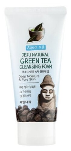 Welcos пенка для умывания Jeju Natural Green Tea, 120 мл, 120 г