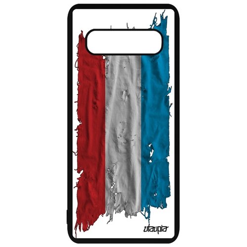 фото Чехол для мобильного samsung galaxy s10 plus, "флаг люксембурга на ткани" патриот utaupia