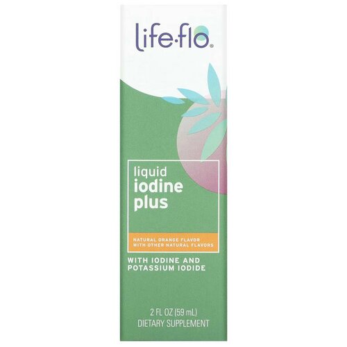 Life-flo, Liquid Iodine Plus, Жидкий йод плюс натуральный вкус апельсина, 2 жид. унции, 59 мл