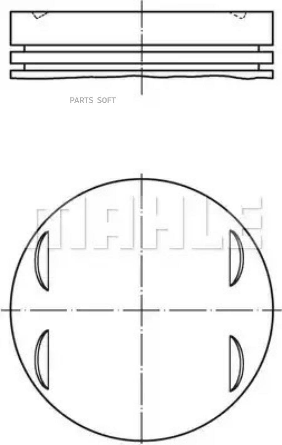 005 24 00_Поршень! 92.9X50.83x22 (1) Mb X164/W221 3.5 M272 05> Mahle/Knecht арт. 0052400